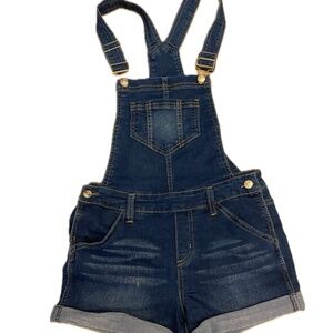 🎉Sugah & Honey Denim Short Overalls Blue Adjustable Straps Juniors Size 5